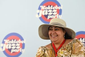 Singer Mariam Merabova during a news conference on her joint project with Armen Merabov MIRAIF at the Koktebel Jazz Party 2021 international jazz festival in Crimea